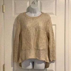 MANILA GRACE Women’s Beige Mohair Italian Neutral Reverse Cardigan Sweater 2